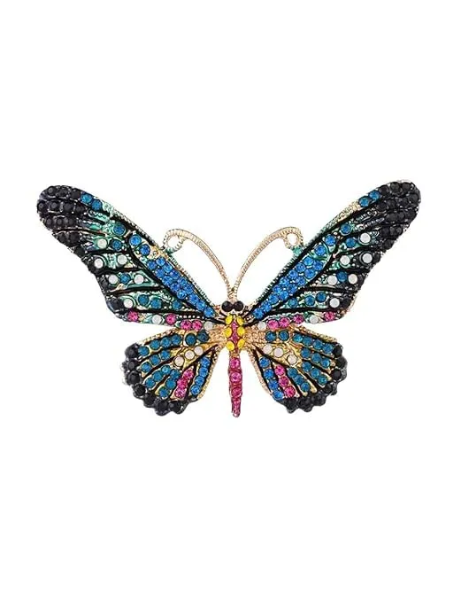 Necklaces Yellow Chimes Brooch for Women Blue Butterfly Shaped Brooch Fashionable Brooch for Girls and Women Yellow Chimes
