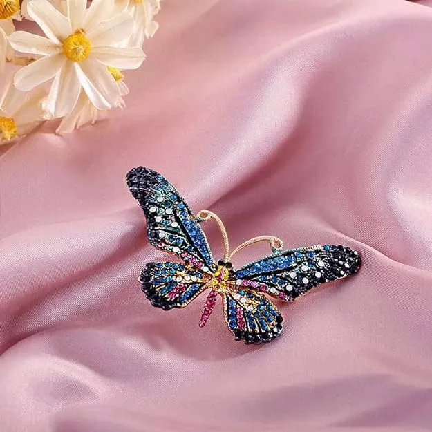 Necklaces Yellow Chimes Brooch for Women Blue Butterfly Shaped Brooch Fashionable Brooch for Girls and Women Yellow Chimes