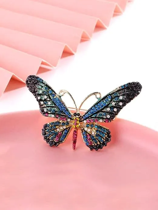 Necklaces Yellow Chimes Brooch for Women Blue Butterfly Shaped Brooch Fashionable Brooch for Girls and Women Yellow Chimes
