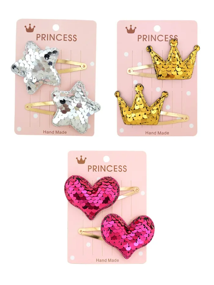 Necklaces Yellow Chimes Melbees by Yellow Chimes Combo of Sequins Studded 6 PCS Ponytail Holders Rubber Bands and 3 Pairs Hair Clips Hair Accessories for Kids Girls Pack of 12 MultiColor Medium