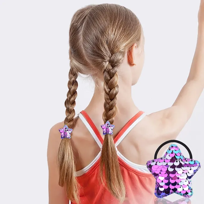 Necklaces Yellow Chimes Melbees by Yellow Chimes Combo of Sequins Studded 6 PCS Ponytail Holders Rubber Bands and 3 Pairs Hair Clips Hair Accessories for Kids Girls Pack of 12 MultiColor Medium