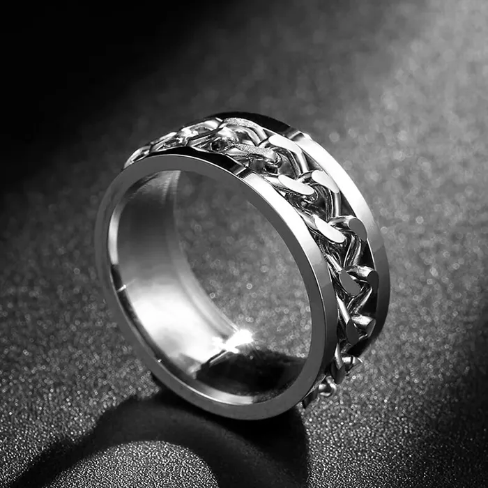 Necklaces Yellow Chimes Rings for Men 2 Pcs Combo Ring Stainless Steel Rings Draogn Celtic Smooth Finish Rings For Men and Boys 8 Yellow Chimes