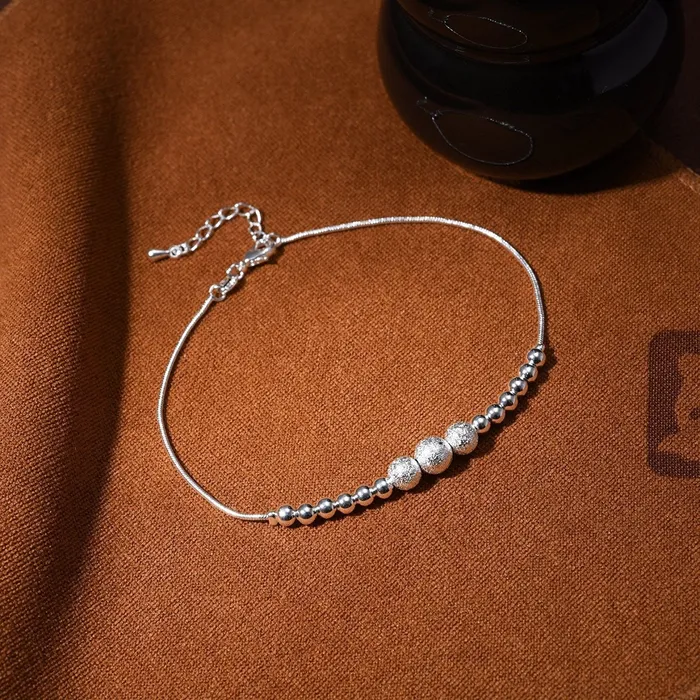 Necklaces Yellow Chimes Silver Anklets for Women 2 Pcs Magical Love Beads Links Silver Plated Anklets Combo for Girls and Women Yellow Chimes