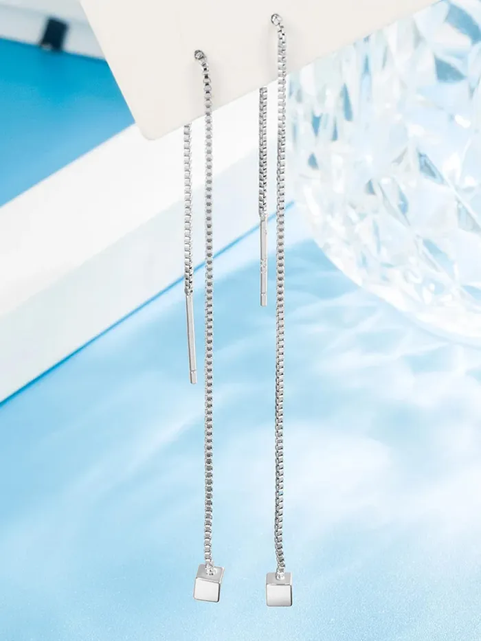 Necklaces Yellow Chimes Threader Earrings for Women Silver Earrings for Girls Fashion Women Earrings Long Chain Tassel Threader Earrings Birthday Gift For Girls Anniversary Gift for Wife Yellow Chimes