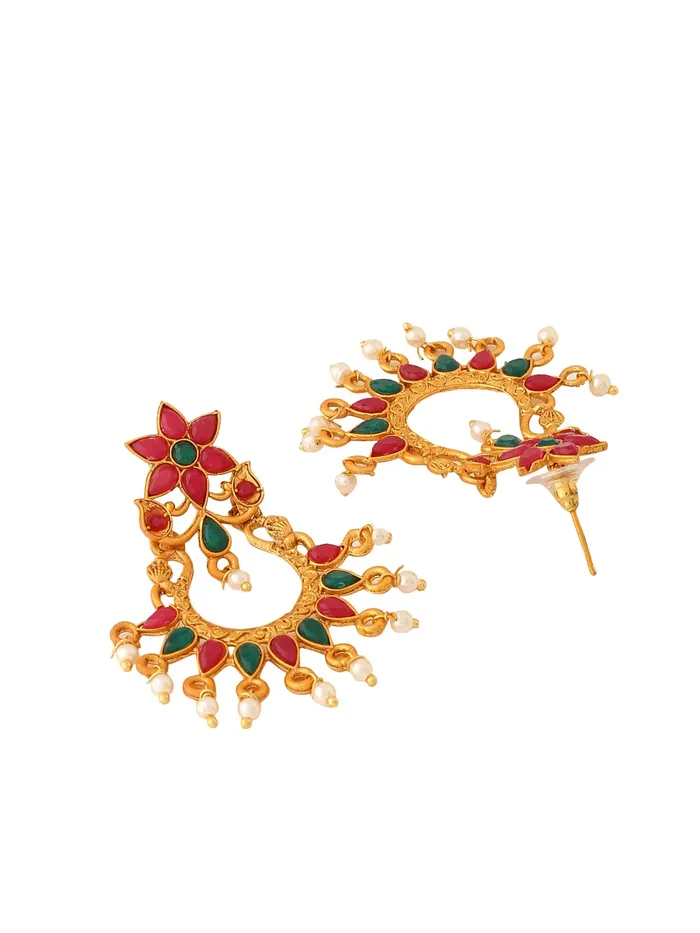 Necklaces Yellow Chimes Traditional Jewellery Set for Women Ethnic Temple Jewellery Set Gold Plated Jewelry Set Traditional Long Haram Necklace Set for Women and Girls NK 1 Yellow Chimes