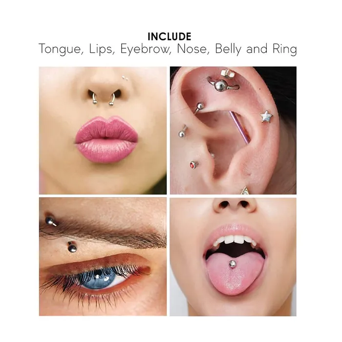Necklaces Yellow Chimes Yellow Chimes Body Piercing Jewellery Set for Women Stainless Steel Body Piercing Jewellery Set for Women