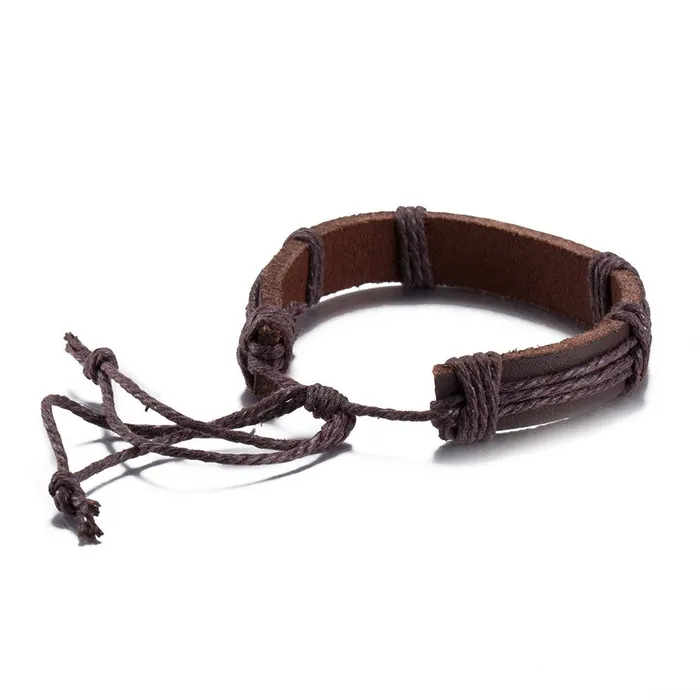 Necklaces Yellow Chimes Yellow Chimes Bracelet for Men Cross Style Casual Leather Wrap Bracelets for Men and Boys