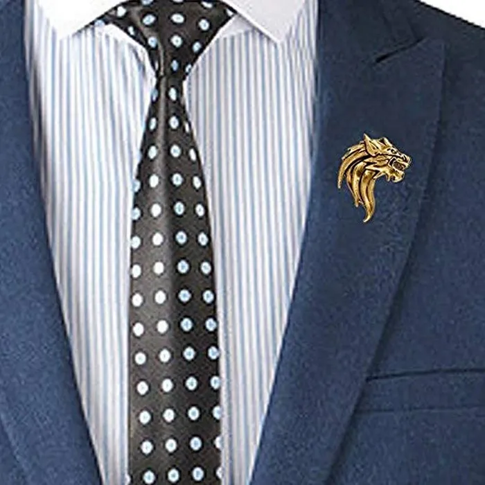 Necklaces Yellow Chimes Yellow Chimes Brooch for Men and Boys Brooches For Men Gold Toned Lion Face Brooch for Men Birthday Gift for Men and Boys Anniversary Gift for Husband