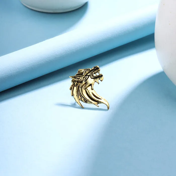 Necklaces Yellow Chimes Yellow Chimes Brooch for Men and Boys Brooches For Men Gold Toned Lion Face Brooch for Men Birthday Gift for Men and Boys Anniversary Gift for Husband