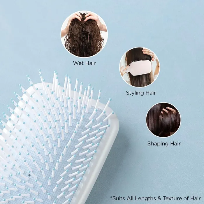Necklaces Yellow Chimes Yellow Chimes Detangler Hair Brush Flexible Bristles Paddle Brush with Cushioning for Smoothening Out Curls Straightening and Styling Hair Wet Dry Hair Pain Free Detangling