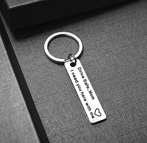 Necklaces Yellow Chimes Yellow Chimes Drive Safe Touching Message Keychain for WomenBest Gift for Mom 