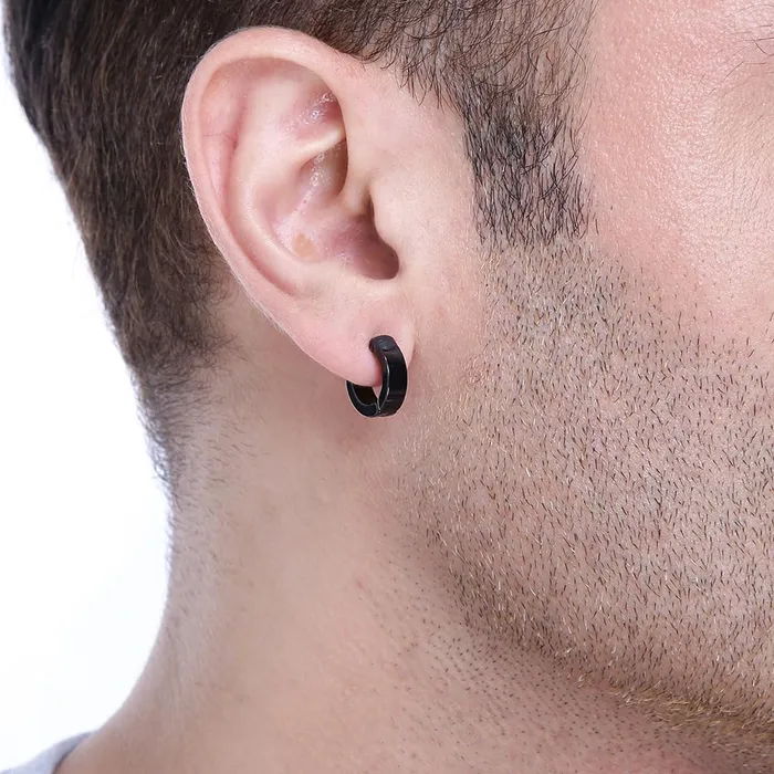 Necklaces Yellow Chimes Yellow Chimes Earrings for Men and Boys 2 Pair Combo of Black Hoop Earring and Black Studs for Men Birthday Gift for Men and Boys Anniversary Gift for Husband