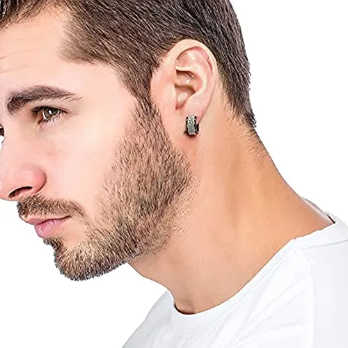 Necklaces Yellow Chimes Yellow Chimes Elegant Latest Fashion Three Pairs Stainless Steel Gold Silver Black Huggie Hoops Combo Earrings for Men and Women Multicolor Medium Model YCFJER450STHUGCMC