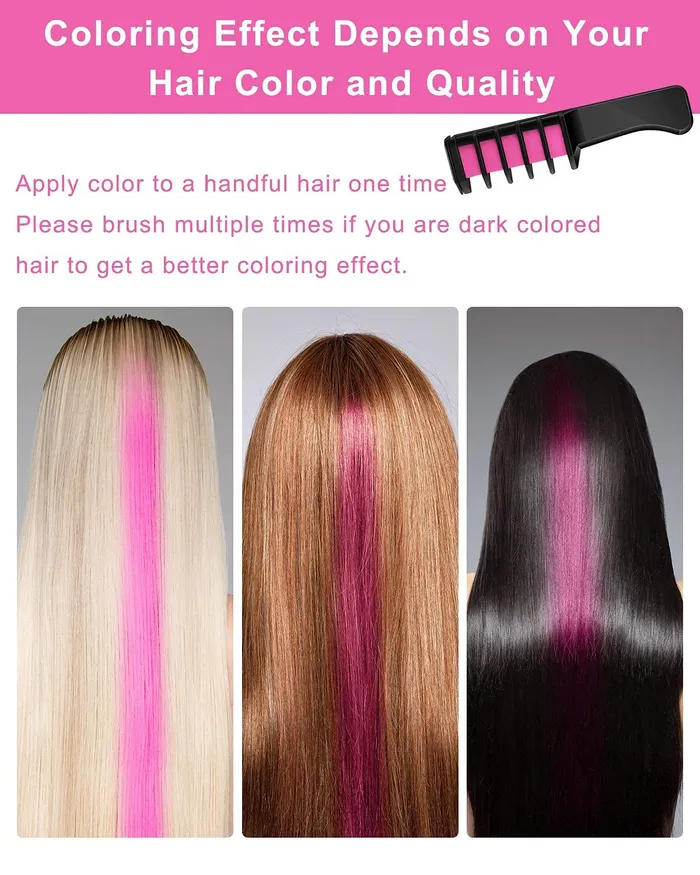 Necklaces Yellow Chimes Yellow Chimes Hair Color Dye for Girls New 10 Hair Chalk Comb Temporary Hair Color Dye for Girls Kids Washable Hair Chalk Hair Accessory for Girls and Women Kids