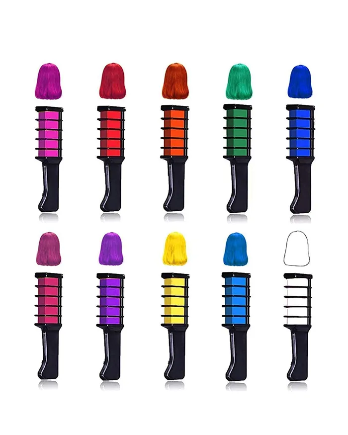 Necklaces Yellow Chimes Yellow Chimes Hair Color Dye for Girls New 10 Hair Chalk Comb Temporary Hair Color Dye for Girls Kids Washable Hair Chalk Hair Accessory for Girls and Women Kids