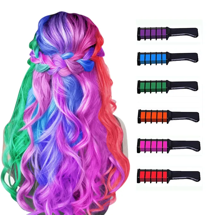 Necklaces Yellow Chimes Yellow Chimes Hair Color Dye for Girls New 10 Hair Chalk Comb Temporary Hair Color Dye for Girls Kids Washable Hair Chalk Hair Accessory for Girls and Women Kids