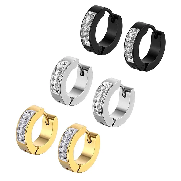 Necklaces Yellow Chimes Yellow Chimes Hoop Earrings for Unisex Combo of 3 Pairs Stainless Steel Crystal Gold Silver Black Huggie Hoops Earrings for Women and Men Necklaces Yellow Chimes Yellow Chimes Hoop Earrings for Unisex Combo of 3 Pairs Stainless Steel Crystal Gold Silver Black Huggie Hoops Earrings for Women and Men