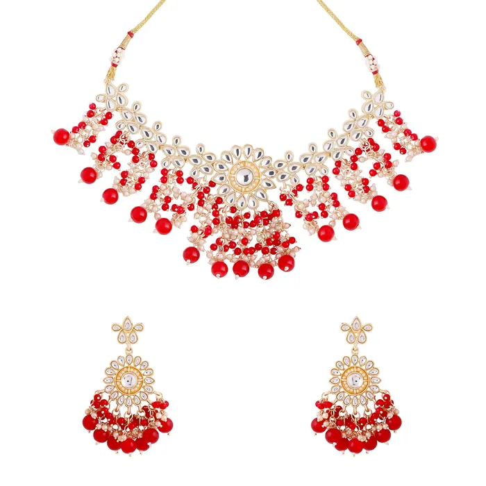 Necklaces Yellow Chimes Yellow Chimes Jewellery Set for Women and Girls Kundan Necklace Set Gold Plated Kundan Studded Beads Drop Choker Necklace Set Birthday Gift for girls and women Anniversary Gift for Wife Necklaces Yellow Chimes Yellow Chimes Jewellery Set for Women and Girls Kundan Necklace Set Gold Plated Kundan Studded Beads Drop Choker Necklace Set Birthday Gift for girls and women Anniversary Gift for Wife