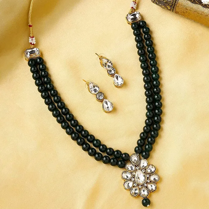 Necklaces Yellow Chimes Yellow Chimes kundans necklaces set necklace set for women jewellery set for women necklace set for women traditional necklace for women