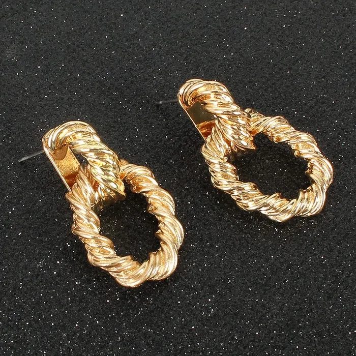 Necklaces Yellow Chimes Yellow Chimes Latest Fashion Gold Plated Geometric Design Dangle Earrings for Women and Girls Medium YCFJER10GEOMTRCGL
