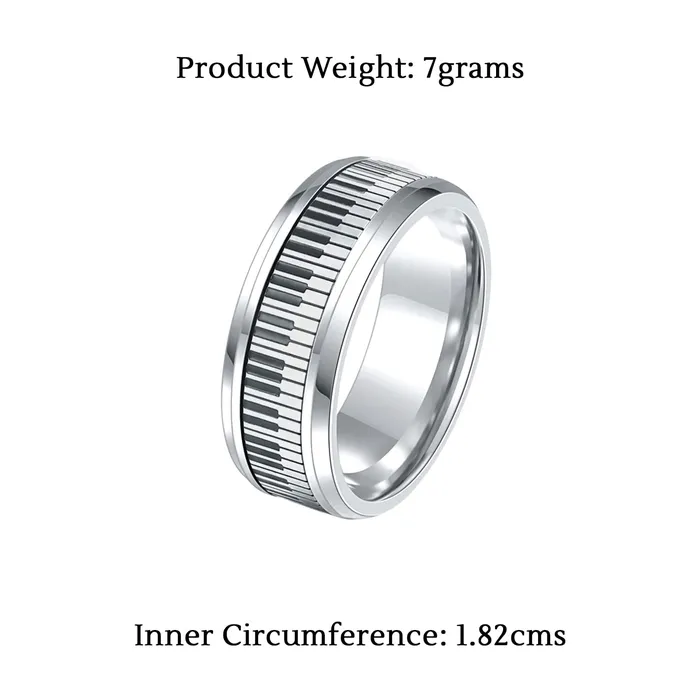 Necklaces Yellow Chimes Yellow Chimes Rings for Men Stainless Steel Black Ring Silver Toned Piano Keyboard Music Design Band Finger Ring for Men and Boys