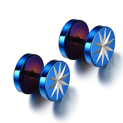Necklaces Yellow Chimes Yellow Chimes Spark Symbol 316L Stainless Steel Metallic Blue Earrings for Men and Boys Necklaces Yellow Chimes Yellow Chimes Spark Symbol 316L Stainless Steel Metallic Blue Earrings for Men and Boys
