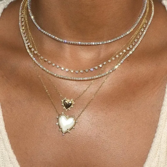 Necklaces Yiwu yuzhe jewelry baba Triangle Cluster Diamond CZ Tennis Necklace