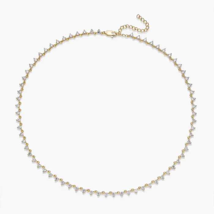 Necklaces Yiwu yuzhe jewelry baba Triangle Cluster Diamond CZ Tennis Necklace