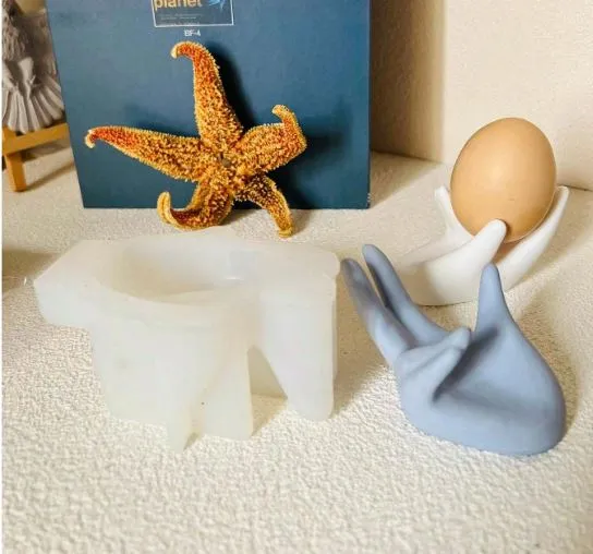 Palm Shaped Ring Holder Silicone Mold for Jesmonite Art Resin Art Hub Rings