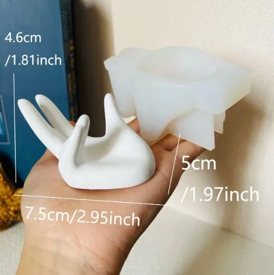 Palm Shaped Ring Holder Silicone Mold for Jesmonite Art Resin Art Hub Rings