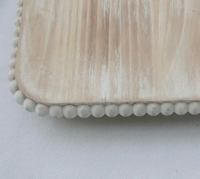 Paris Loft Wood Beaded Edge Tray Earrings