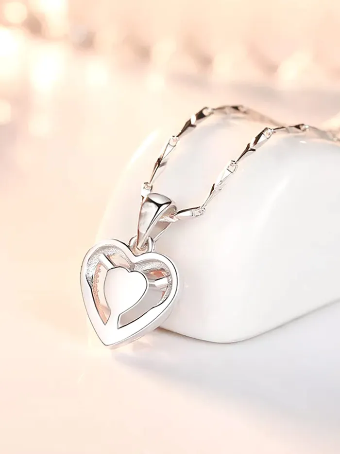 Raajsi by Yellow Chimes 925 Sterling Silver Pendant for Women Girls Pure Silver Heart Pendant Chain Birthday Gift for Girls Women With Certificate of Authenticity 925 Stamp Raajsi by Yellow Chimes Necklaces