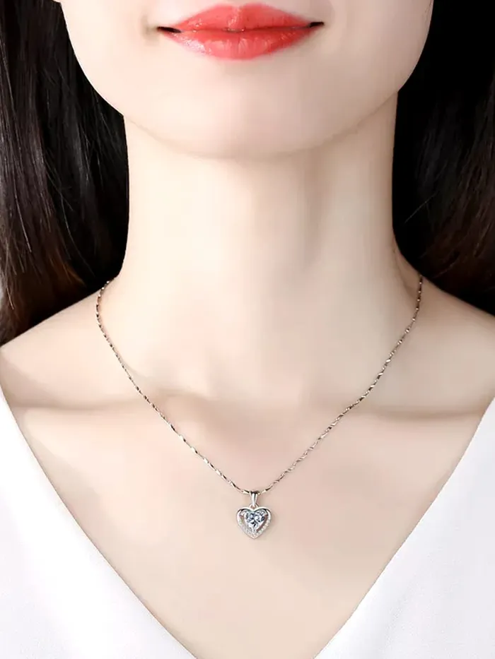 Raajsi by Yellow Chimes 925 Sterling Silver Pendant for Women Girls Pure Silver Heart Pendant Chain Birthday Gift for Girls Women With Certificate of Authenticity 925 Stamp Raajsi by Yellow Chimes Necklaces