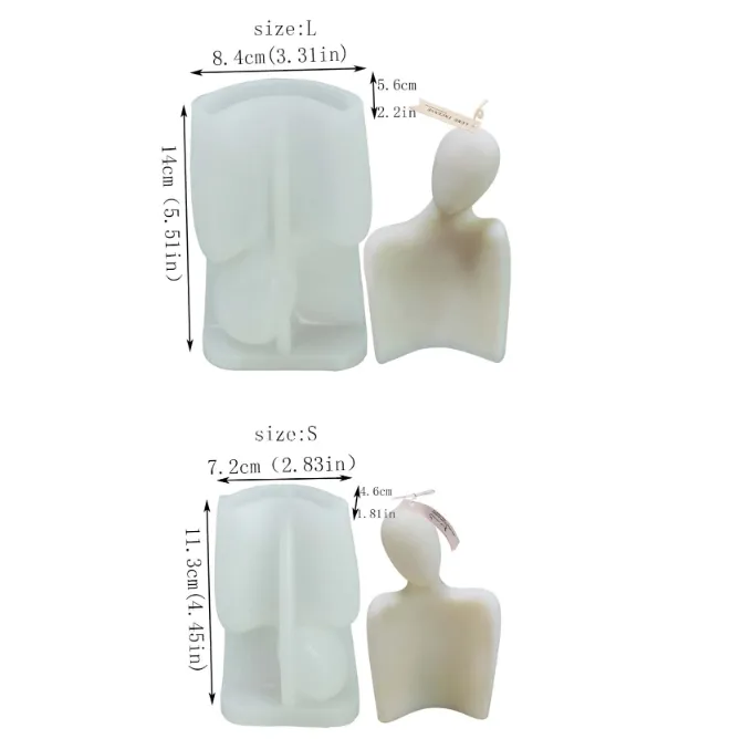 RESIN ART HUB Human Sculpture Mold For Candle Making Necklaces