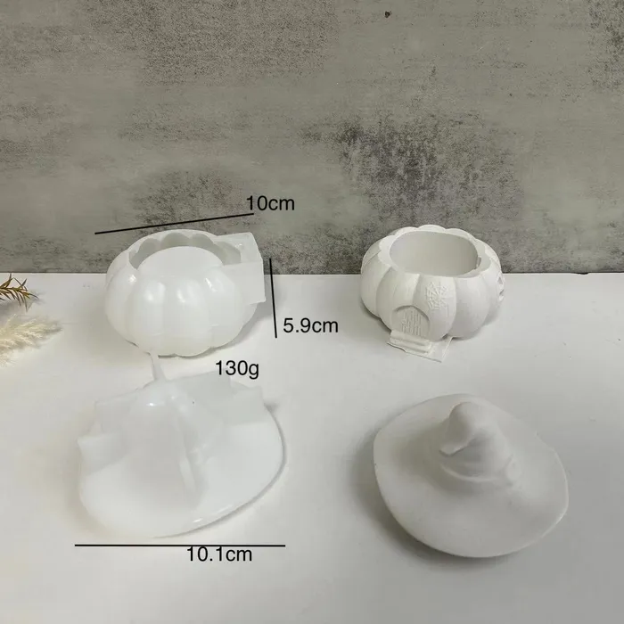 RESIN ART HUB Necklaces Pumpkin Shaped Storage Silicone Mold for Jesmonite Art