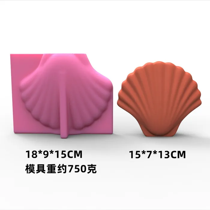 Resin Art Hub Necklaces Shell Shaped Silicone Vase Mold for Jesmonite Art