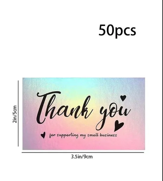 Resin Art Hub Thank You Gift Wrapping Card for E Com Packs Necklaces