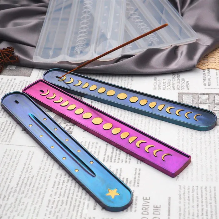 Resinarthub Earrings Incense Stick Holder Silicone Mold