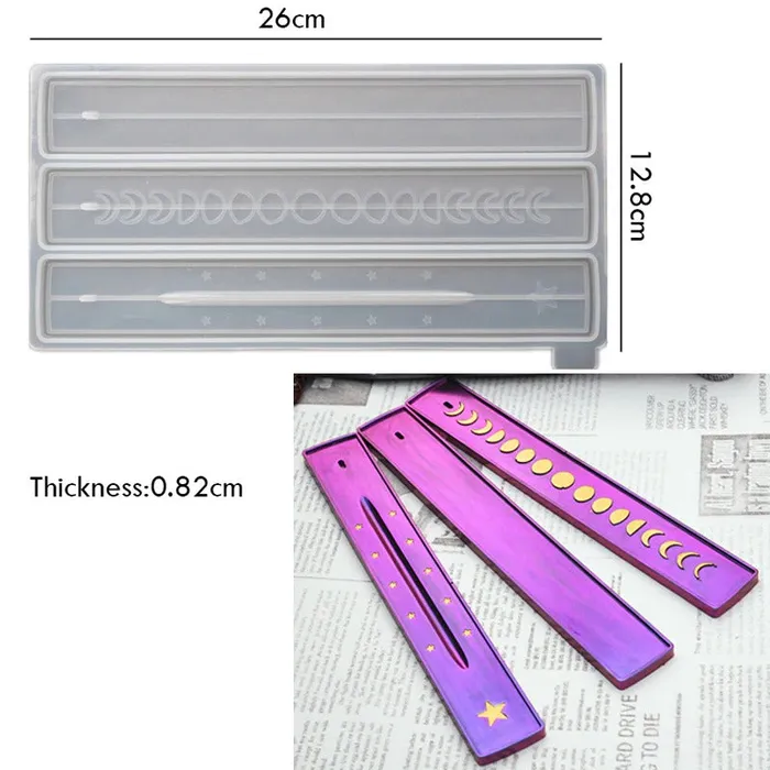 Resinarthub Earrings Incense Stick Holder Silicone Mold