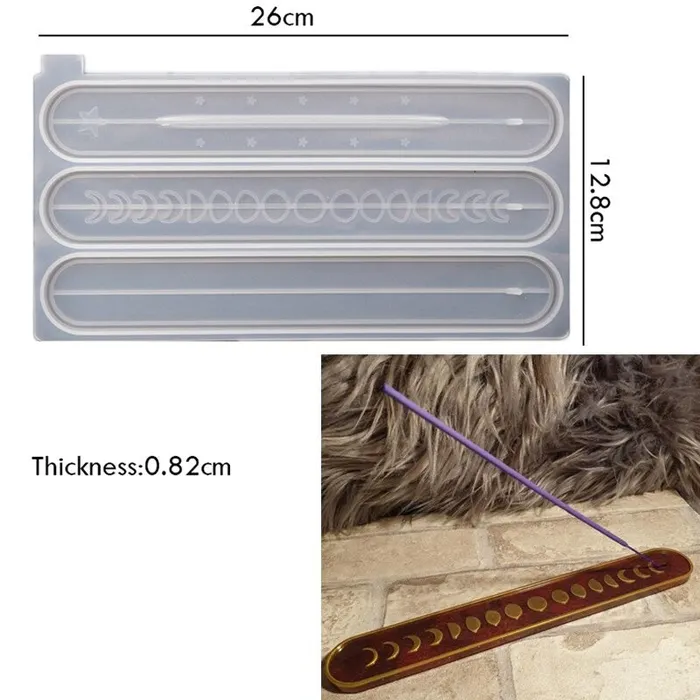 Resinarthub Earrings Incense Stick Holder Silicone Mold