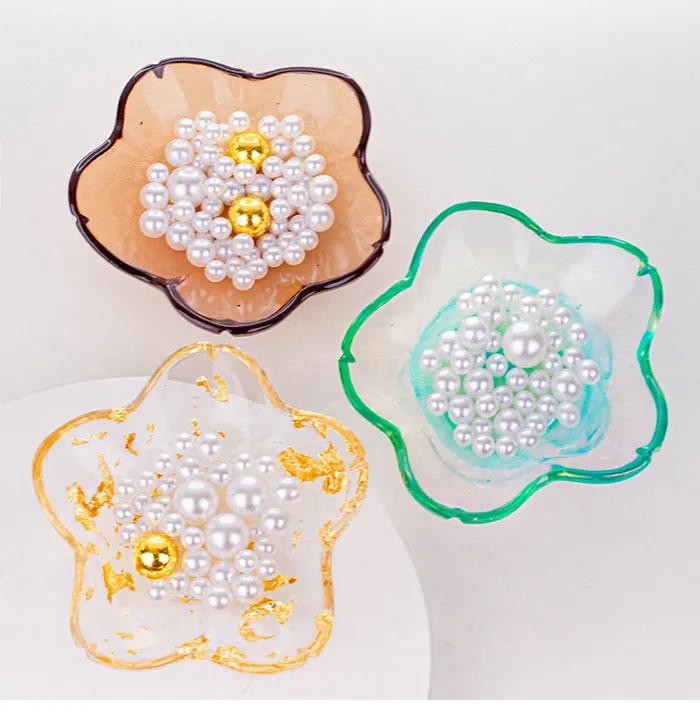 Resinarthub Rings Heart and Flower Shape Bowl Storage Mould