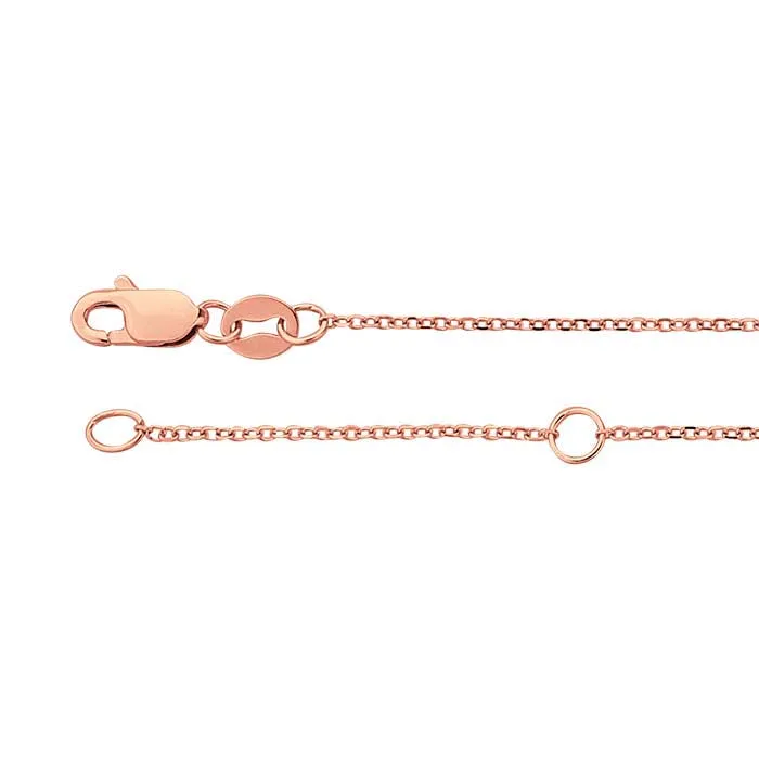 Rings 14K Rose Gold 9mm Adjustable Diamond Cut Cable 1618 Chain Kamoka Pearl
