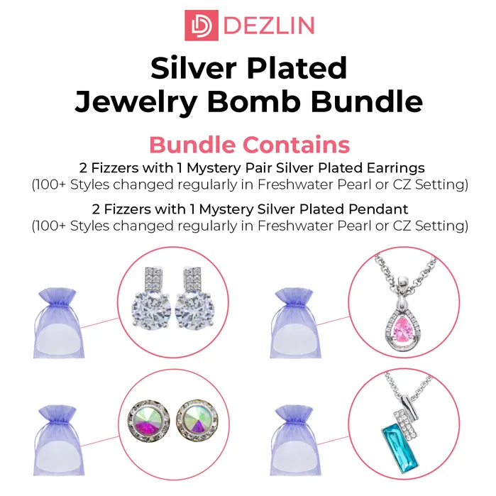 Rings BATHBUN008 Jewelry Bomb Silver Plated Saver Bundle 4 Bombs