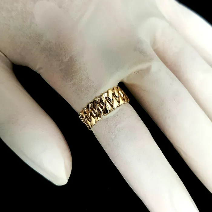 Rings carre dor 14k 18k gold chain ring 2 Medium 8mm