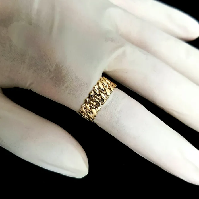 Rings carre dor 14k 18k gold chain ring 2 Medium 8mm