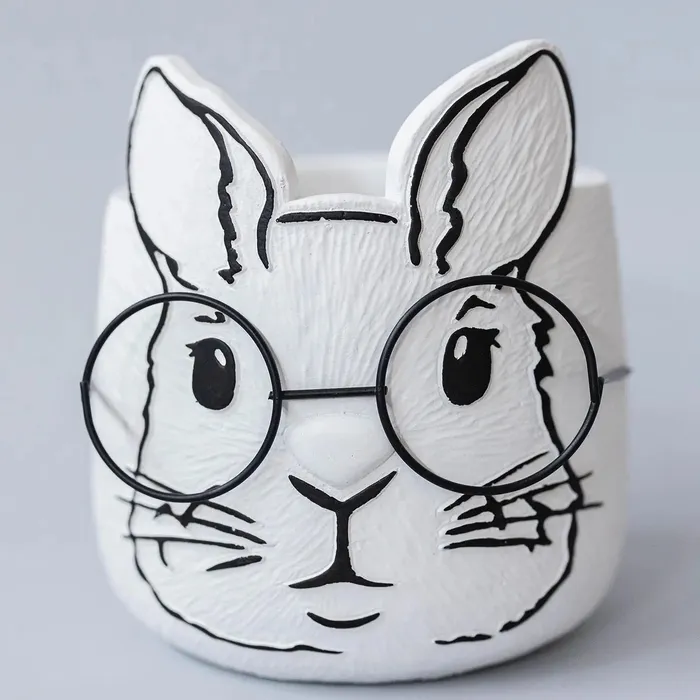 Rings Forpost Trade White Bunny Cement Planter PotLarge