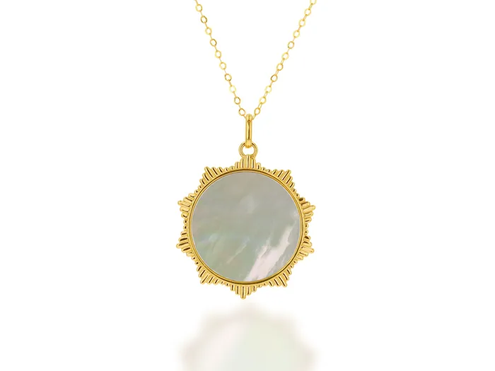 Rings Rachel Reid Fluted White Mother Of Pearl Sun Charm Rings Rachel Reid Fluted White Mother Of Pearl Sun Charm