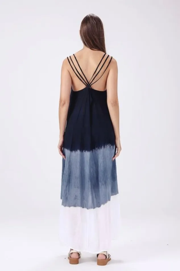 Rings Tie Dye Blue Black Dress One Size Candlewick Gift Shop