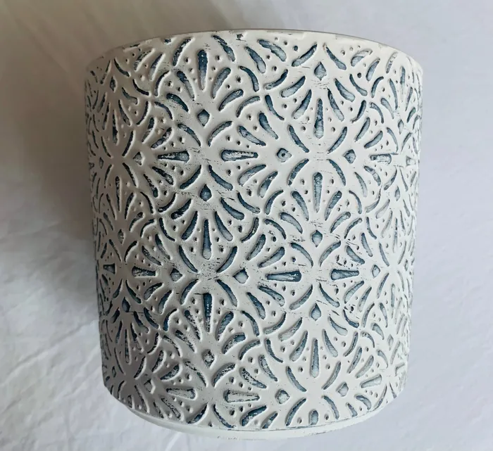 Rings White Ceramic Planter Pot Candlewick Gift Shop