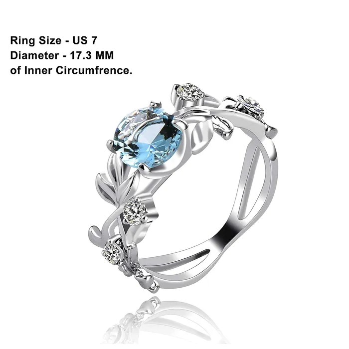 Rings Yellow Chimes Rings for Women Exclusive Silver toned Blue White Stone Swarovski Collection Rings for Women and GirlsSize US 6 Yellow Chimes